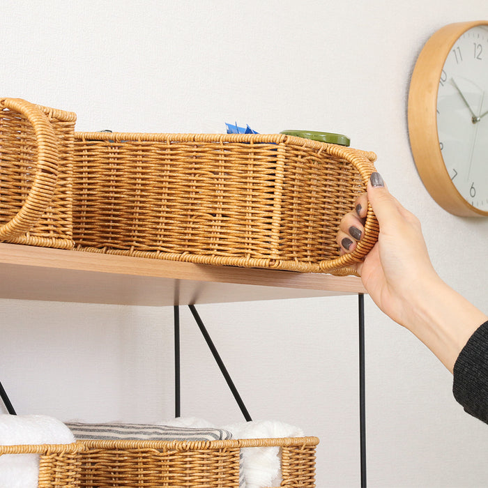 洗えるバスケット ハンドル付き