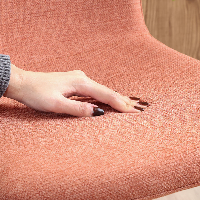 【Fujiboeki - 不二貿易】 アーシャ サイドチェア 2脚セット ダイニングチェア 座面高43cm ブラック脚 オレンジ/ブラウン/アイボリー