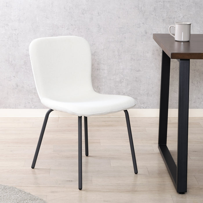 【Fujiboeki - 不二貿易】 アーシャ サイドチェア 2脚セット ダイニングチェア 座面高43cm ブラック脚 オレンジ/ブラウン/アイボリー