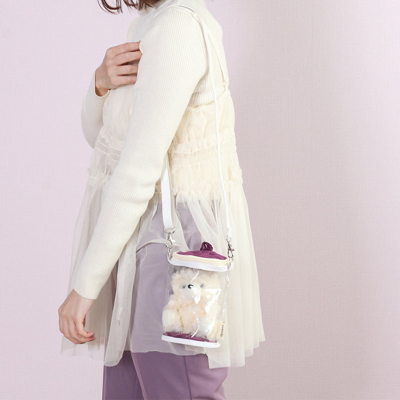 【remède - ルメッド】 推し活 ぬいぐるみクリアバッグ 大人推し活グッズ キルティング おしゃれ かわいい レッド/オレンジ/イエロー/ピンク/グリーン/ブルー/パープル/アイボリー/グレー