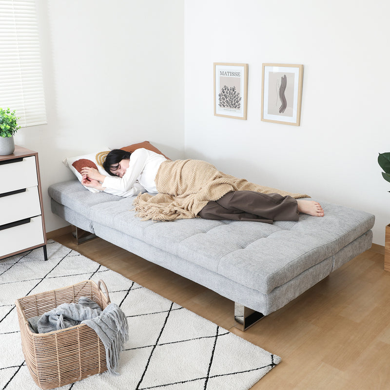【大型品】【Fujiboeki - 不二貿易】3WAY ソファｰベッド cozy リクライニング 幅173cm ブルーグレー/マスタード/グレー