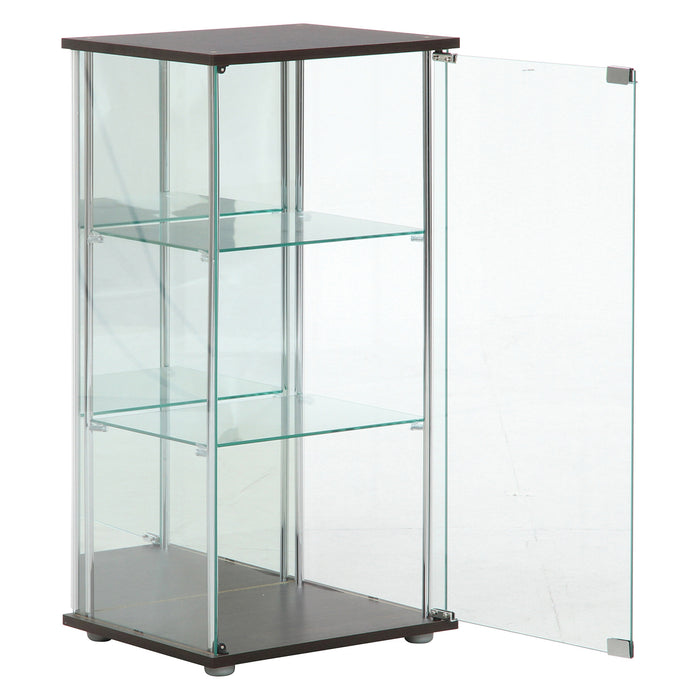 【GLASS COLLECTION CASE - ガラコレ】 ガラスコレクションケース３段(背面ミラー付き) フィギュアケース 強化ガラス 幅42.5cm×高さ86cm ブラウン