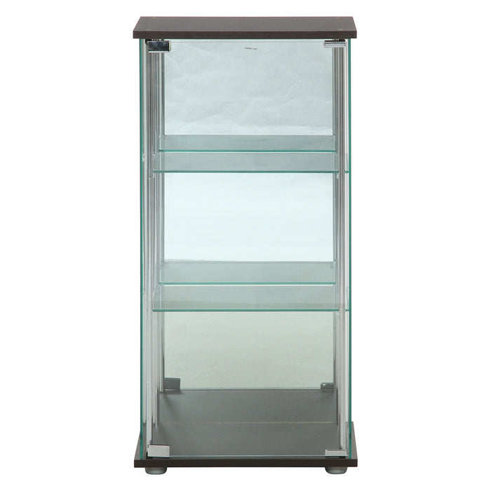 【GLASS COLLECTION CASE - ガラコレ】 ガラスコレクションケース３段(背面ミラー付き) フィギュアケース 強化ガラス 幅42.5cm×高さ86cm ブラウン