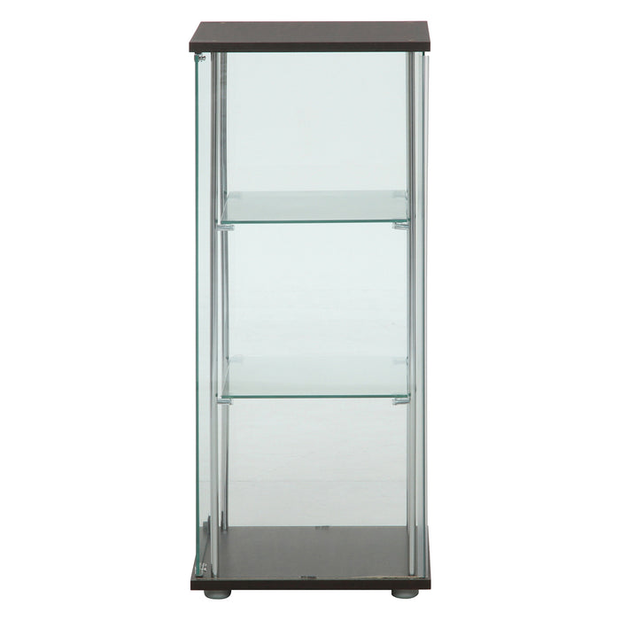 【GLASS COLLECTION CASE - ガラコレ】 ガラスコレクションケース３段(背面ミラー付き) フィギュアケース 強化ガラス 幅42.5cm×高さ86cm ブラウン