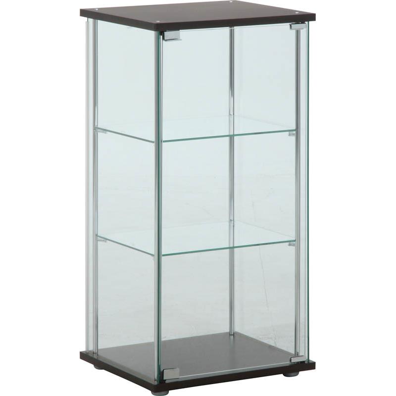 【GLASS COLLECTION CASE - ガラコレ】 ガラスコレクションケース3段 フィギュアケース 強化ガラス 幅42.5cm×高86cm ブラウン