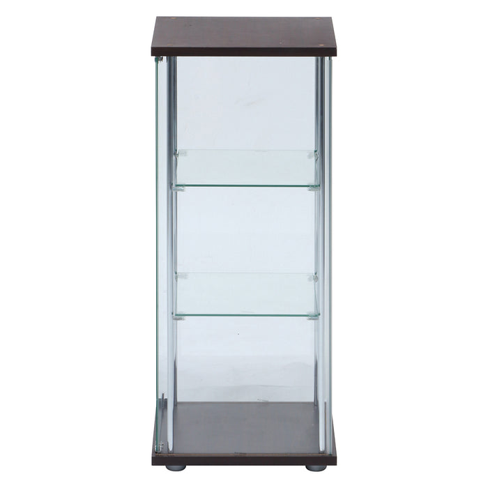 【GLASS COLLECTION CASE - ガラコレ】 ガラスコレクションケース3段 フィギュアケース 強化ガラス 幅42.5cm×高86cm ブラウン