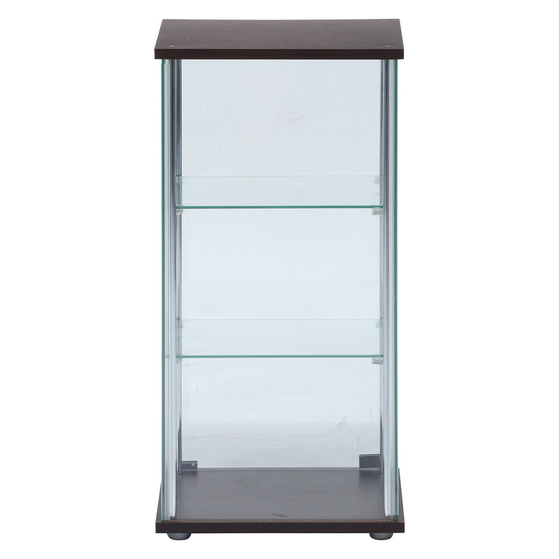 【GLASS COLLECTION CASE - ガラコレ】 ガラスコレクションケース3段 フィギュアケース 強化ガラス 幅42.5cm×高86cm ブラウン