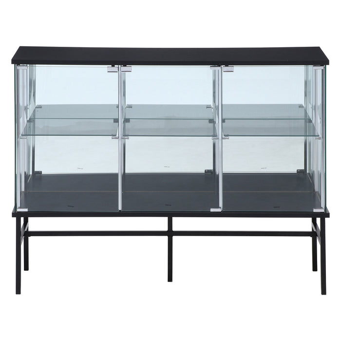 【GLASS COLLECTION CASE - ガラコレ】 ガラスコレクションボード BK コレクションケース フィギュア ワイド2段 強化ガラス 背面ミラー 幅120cm×高90cm ブラック