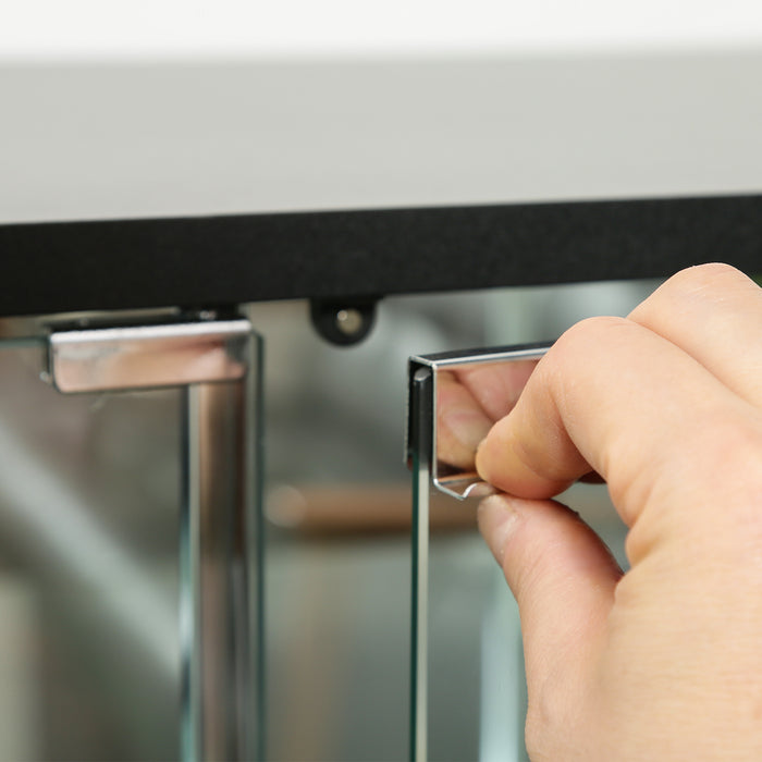 【GLASS COLLECTION CASE - ガラコレ】 ガラスコレクションボード BK コレクションケース フィギュア ワイド2段 強化ガラス 背面ミラー 幅120cm×高90cm ブラック