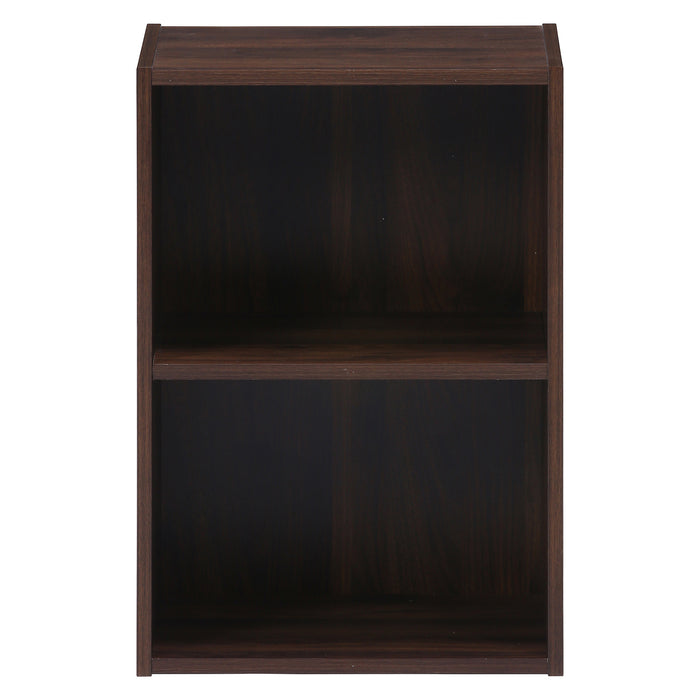 【ezbo - イジボ】 組立簡単ボックス2段 MBR 収納 カラーボックス 横置きOK 工具不要 幅41.5cm×高さ60cm ブラウン