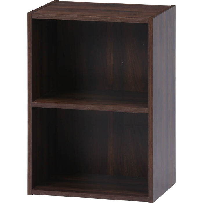 【ezbo - イジボ】 組立簡単ボックス2段 MBR 収納 カラーボックス 横置きOK 工具不要 幅41.5cm×高さ60cm ブラウン